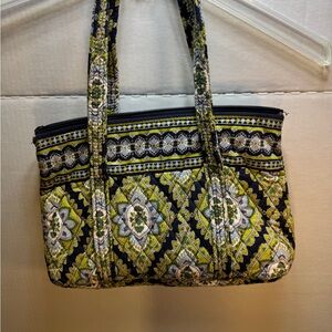 Vera Bradley Green & Blue Quilted Cambridge Women’s Shoulder Bag Purse 11”x8”x4”